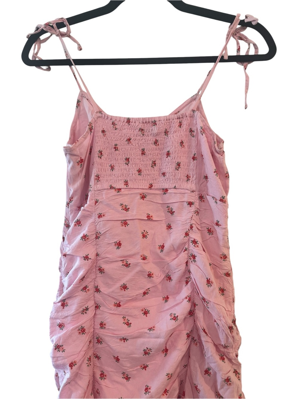Hollister Pink Floral Smocked Tie-Strap Dress - Picture 5 of 7